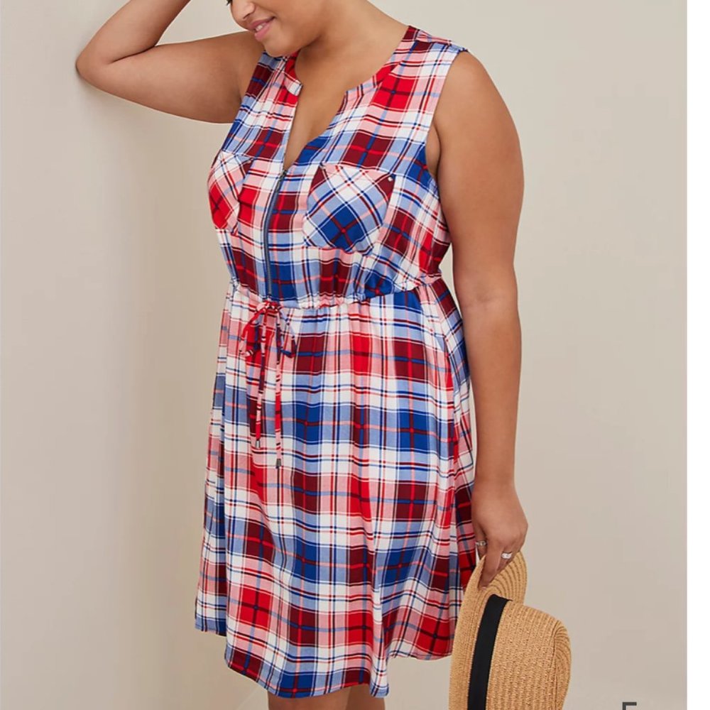 MINI WOVEN ZIP-FRONT SHIRT DRESS